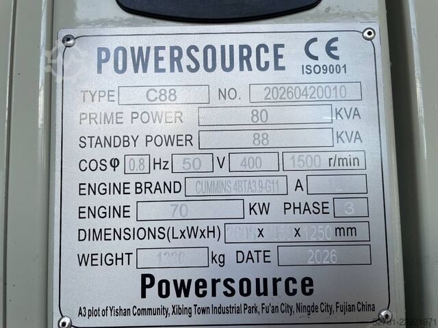 Aggregat Cummins 4BTA3.9-G11 - 88 kVA Generator - DPX-19834