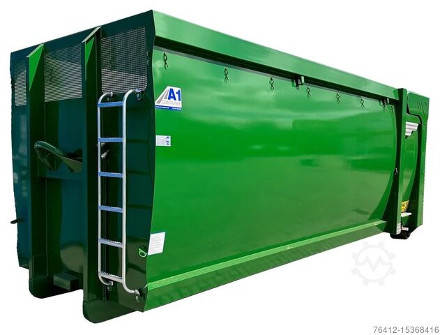 Roll-off container A1 Container Silagecontainer 39 m³ mit hydr. Volumenklappe Getreideschieber RAL 6002 (Laubgrün)