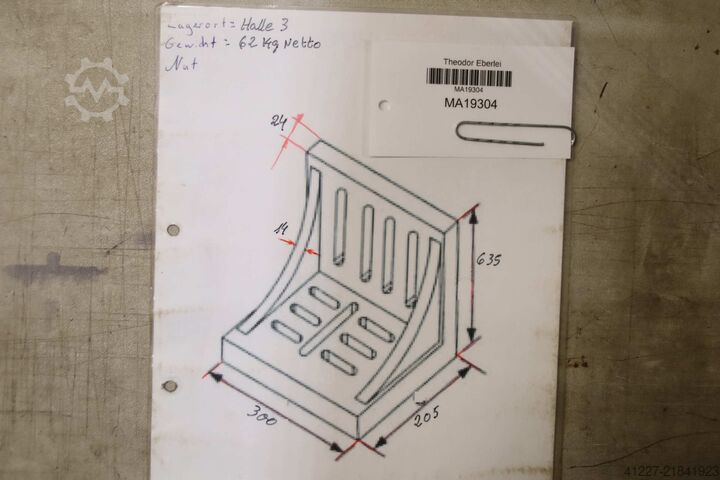 Clamping angle JFA Hahn % Kolb 300/205/H635 mm