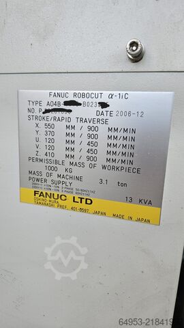 Wire eroding machine FANUC Alpha 1iC XL
