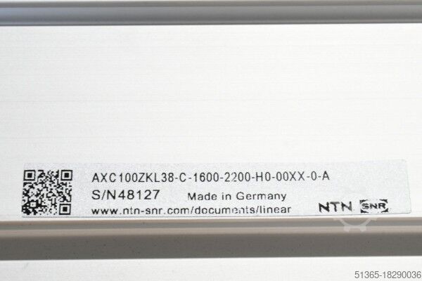 Compact axle NTN SNR AXC100ZKL38-C-1600-2200-H0-00XX-0-A