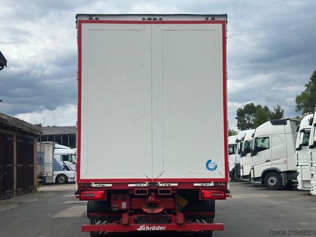 Flatbed truck with tarp DAF XF460 6x2 Plane Retarder Stapler Lenk Edscha