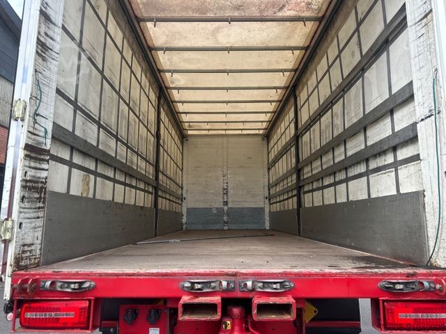 Flatbed truck with tarp DAF XF460 6x2 Plane Retarder Stapler Lenk Edscha
