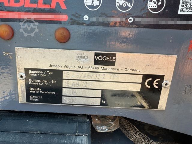 Asphalt mixing plant VÖGELE Super 1800-2 Nivellierung 650cm Arbeitsbreite