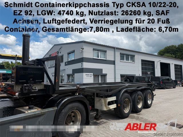 Semitrailer SCHMIDT Containerkippchassis Typ CKSA 10/22-20