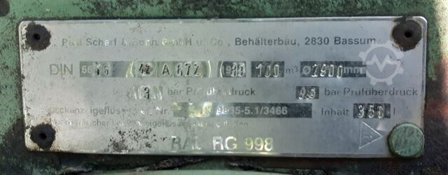 Oil tank Paul Scharf und Sohn GmbH Öltank 100.000 Liter