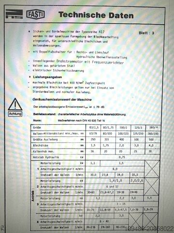Sicken- & Bördelmaschine/FASTI Typ63x1,5 SCHRÖDER-FASTI Typ 63x1,5