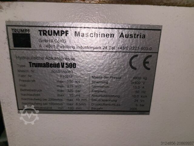 Abkantpresse TRUMPF TrumaBend V500