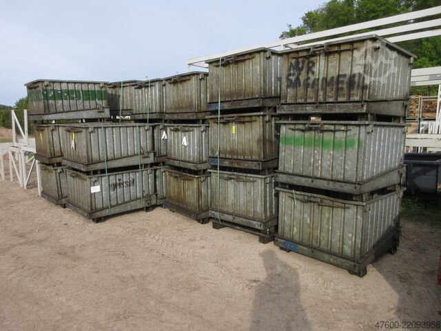 Tipping bottom container / drop-bottom container Thyssen Spänekübel Container Späne Klappboden Behälter Muldenkipper 850L