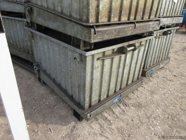 Tipping bottom container / drop-bottom container Thyssen Spänekübel Container Späne Klappboden Behälter Muldenkipper 850L