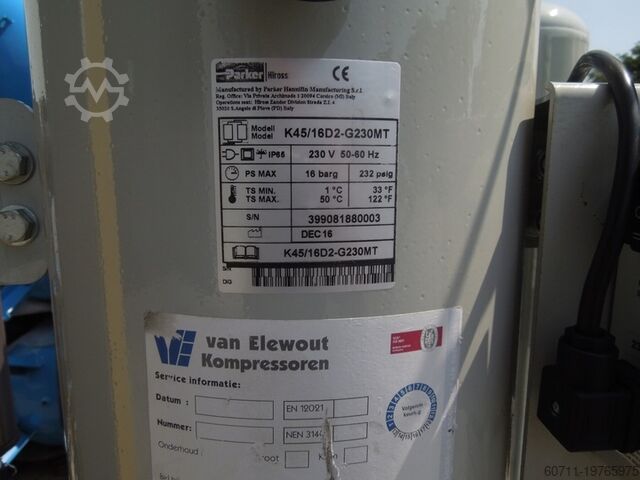 Refrigeration compressed air dryer Parker Hiross K45/16D2-G230MT