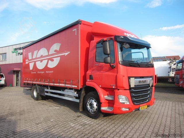 Flatbed truck with tarp DAF CF 230 19T Schiebeplane LBW Portalturen