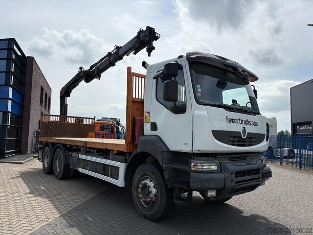 Flatbed Renault Kerax 380 6x4 Full Steel / Hiab 166B-3 / Remote...