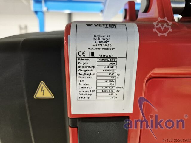 Zweischienenportal Elektrokettenzug Vetter P300 Portalkran 1,6t Krananlage