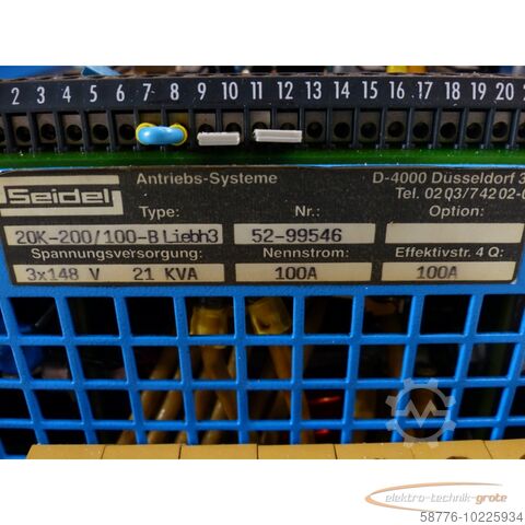 Seidel Komponente Seidel 20K-200/100-B Umrichter SN: 52-52-99546 L 3x148V 21 kVA