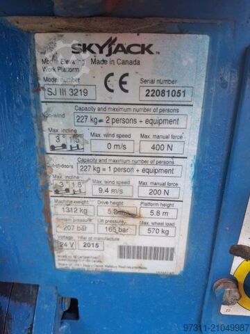 Scherenarbeitsbühne Skyjack SJIII 3219