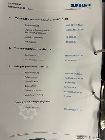 Roller coater Buerkle RCLD09M, VBM11M, RMB 11M