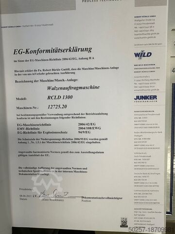 Roller coater Buerkle RCLD09M, VBM11M, RMB 11M