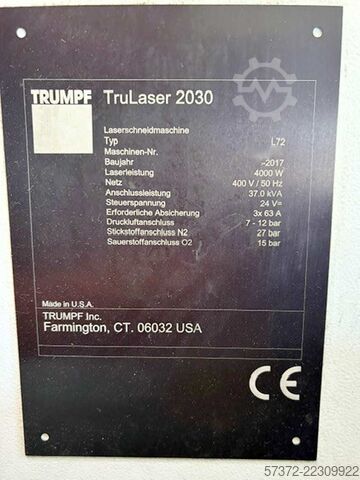 CNC Laserschneidanlage Trumpf TruLaser 2030 fiber