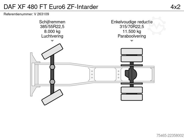 Standard-SZM DAF XF 480 FT Euro6 ZF-Intarder