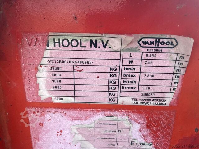 Container transport Van Hool Tankcontainerchassis 20 FT Chassis / Discbrakes...