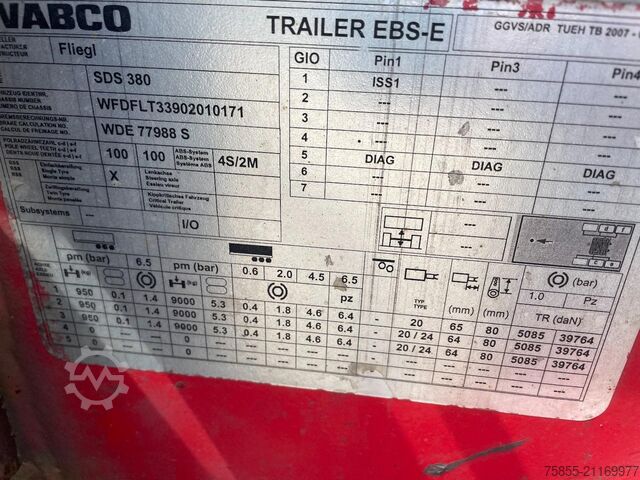 Container transport Fliegl SDS380 20FT Tank / ADR / BPW Disc