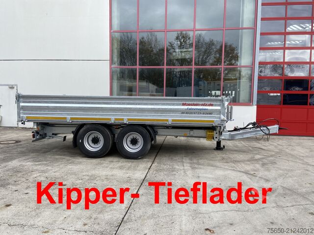 Tipper trailer Möslein TTD 14  5,70 m  14 t Kipper Tieflader 5,70 m lang, Breite Reifen-- Neufahrzeug --