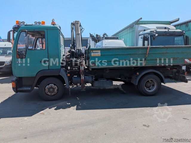 Three-sided tipper truck MAN 8-174 / Hiab 045 Kran / Kipper Meiler