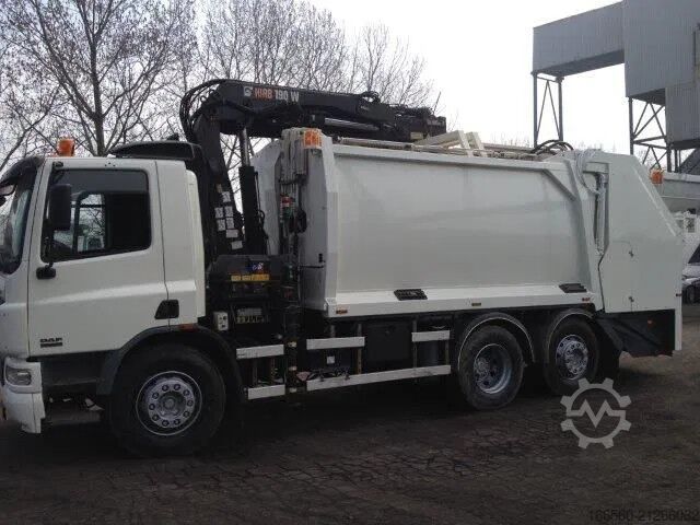 Müllwagen DAF CF 75 250 FAN + Geesink garbage + Krane HIAB 195