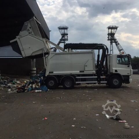 Müllwagen DAF CF 75 250 FAN + Geesink garbage + Krane HIAB 195