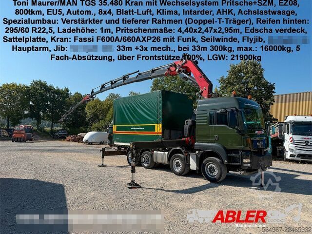 Standard tractor unit MAN TGS 35.480 Kran mit Wechselsys. SZM