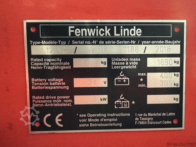 L 12 AC (1170) - Tilting Forks * DEMO !! LINDE L 12 AC ( 1170 )  - Tilting Forks * DEMO !!