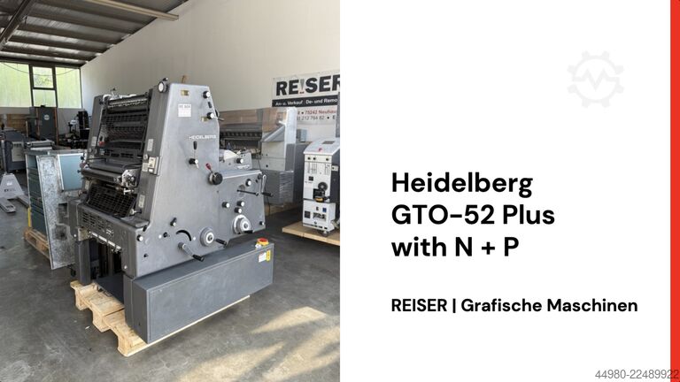 Offset printing press Heidelberg GTO 52 Plus mit N&P