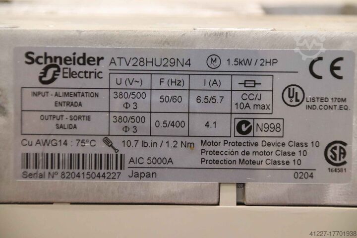 Frequency converter 1.5 kW Schneider Electric ILAPAK** Altivar 28 ATV28HU29N4 Astra-STD