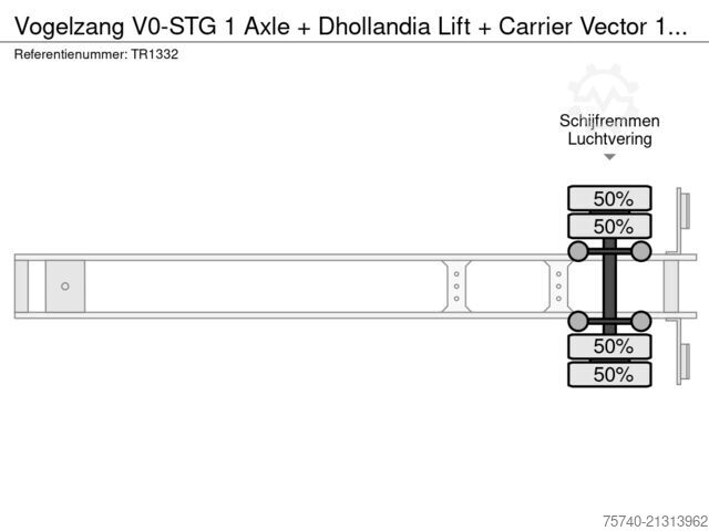 Refrigerated/freezer transport Vogelzang V0-STG 1 Axle + Dhollandia Lift + Carrier Vecto...