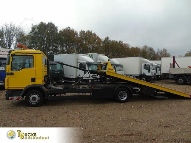 Car transporter MAN TGL 8.180 + winch + MANUAL + EURO 5 + system wo...