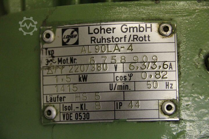 Gear motor 1.5 kW 75 rpm Loher AL 90LA-4