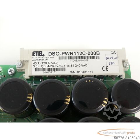 Component  ETEL DSO Power Supply DSO-PWR112C-000B SN 016431181