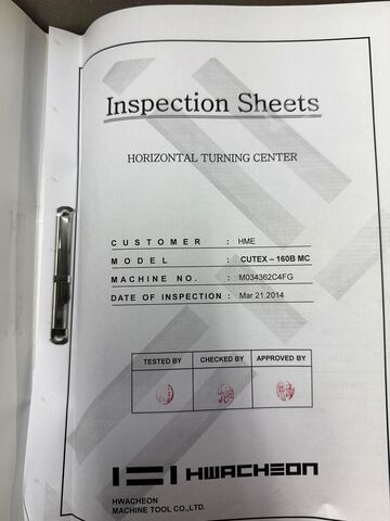 CNC lathe HWACHEON CUTEX - 160 B MC