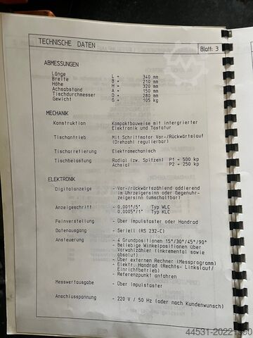 Graphite measuring plate FRIBOSA mit Rundtisch Teilapperat