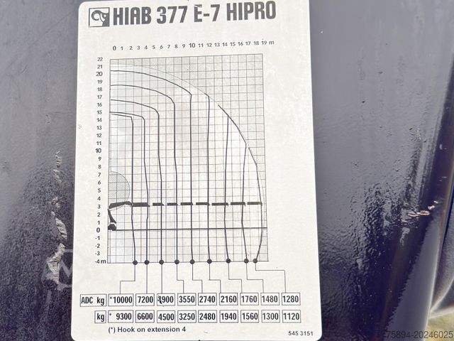 Truck mounted crane VOLVO FH 460 * HIAB 377 E - 7 HIPRO + FUNK * 6x4