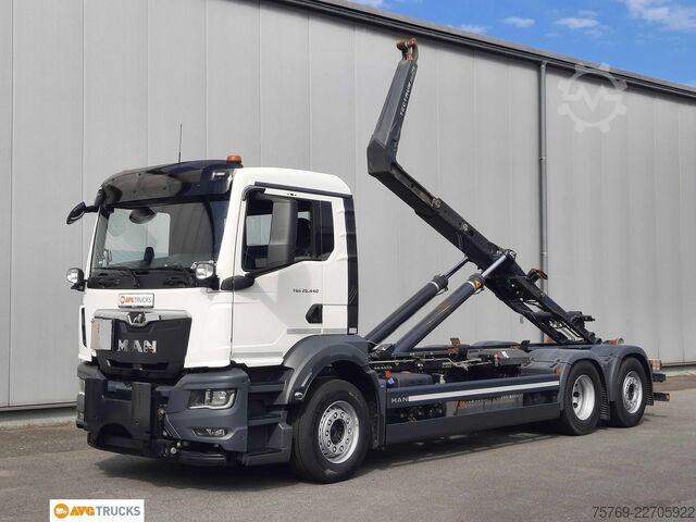 Abrollkipper MAN 26.440 TGS 6X2 Meiller Lenkachse Frontanbaupl.