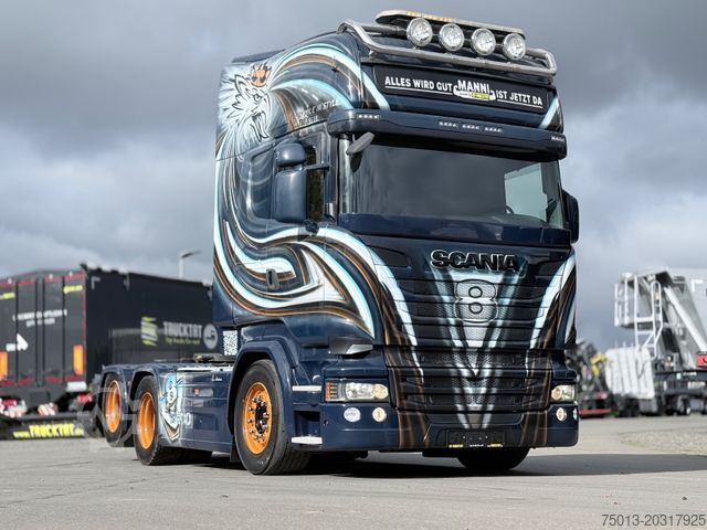 Standard tractor unit SCANIA V8 R580 Topline 6X2, Retarder, Voll-Luft, Leder