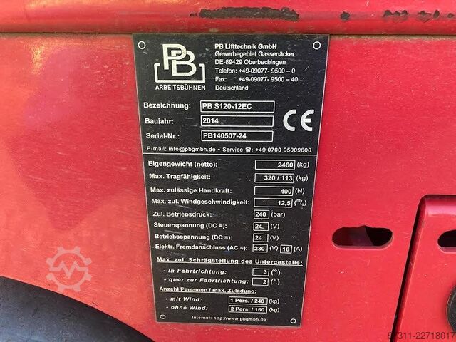 Scherenhebebühne PB S120-12 EC