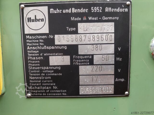 Hydr. - Lochstanzmaschine MUBEA KLH 700 / 760