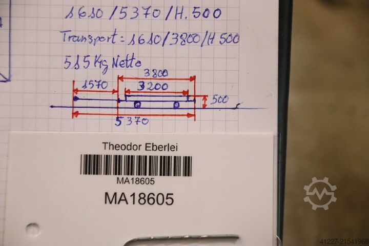 Schwerlast-Transportwagen 4 Tonnen unbekannt 3200/1610/H500 mm