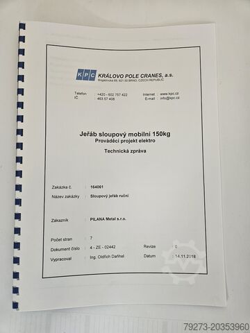 Auslegerkran Královo pole cranes mobile crane 150kg