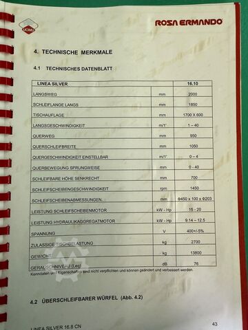 Flachschleifmaschine ROSA ERMANDO Silber 16.8