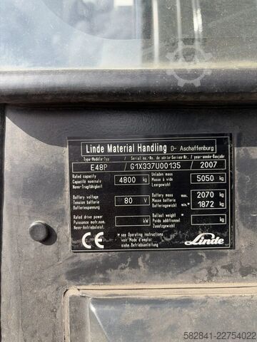 Electric 4-wheel forklift LINDE E 48 P