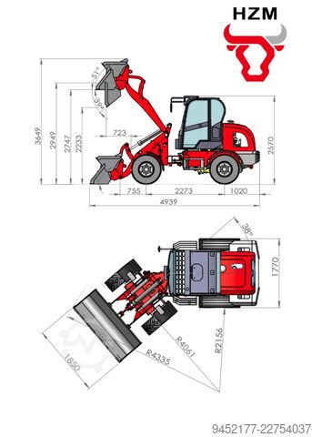 Loader HZM 816 Profi Yunnei 65PS